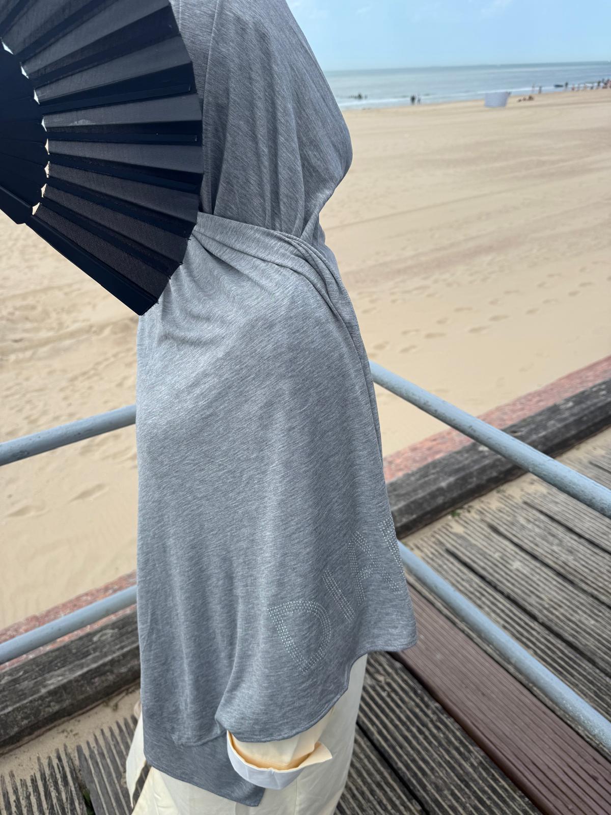 100% Bamboo Hoofddoek met Magneet & Onderkapje – Elegant Lang Model met Diamira Logo