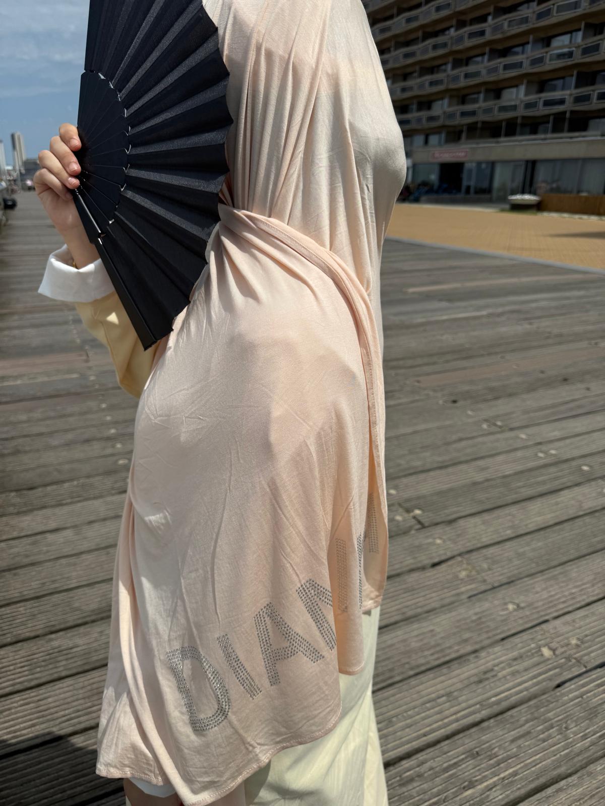 100% Bamboo Hoofddoek met Magneet & Onderkapje – Elegant Lang Model met Diamira Logo