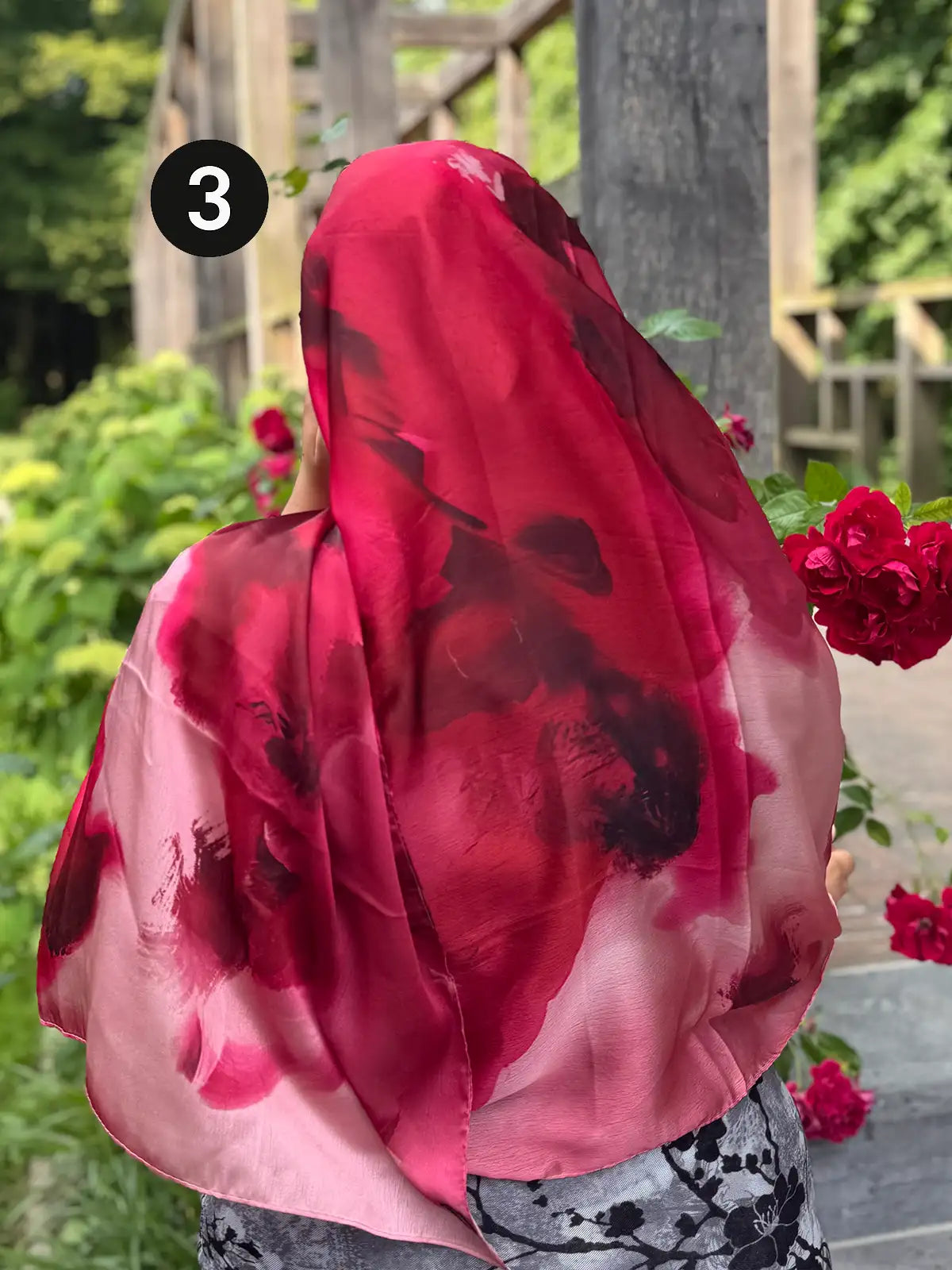 Prachtige Lange Satijnen Ombre Marmeren Hoofddoek – Luxe Sjaal die Elke Outfit Complementeert