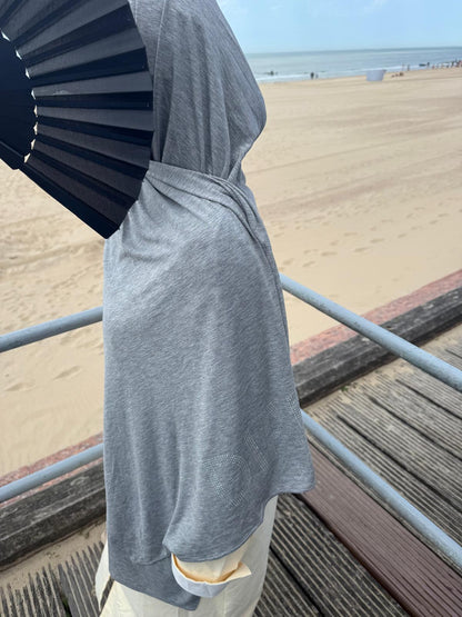 100% Bamboo Hoofddoek met Magneet & Onderkapje – Elegant Lang Model met Diamira Logo